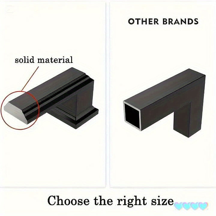 10pcs Black Aluminum Cabinet Handles - American Solid Thickened Drawer Pulls, Polished Finish, 3 Sizes, Includes Two Sizes of Mounting Screws, Furniture Hardware for Cabinets & Drawers, Handles for cabinets, American Style Ha