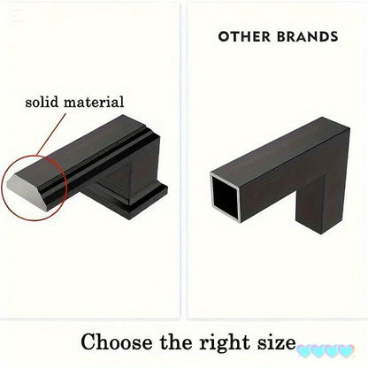 10pcs Black Aluminum Cabinet Handles - American Solid Thickened Drawer Pulls, Polished Finish, 3 Sizes, Includes Two Sizes of Mounting Screws, Furniture Hardware for Cabinets & Drawers, Handles for cabinets, American Style Ha