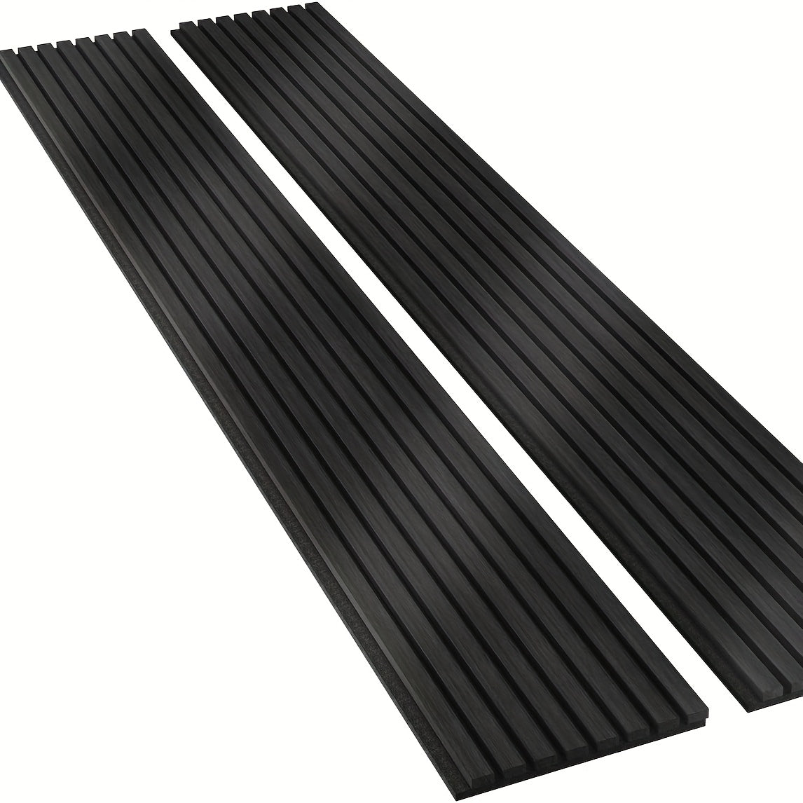 2pcs Modern Wood Slat Wall Panels, 93.5" x 12.6" - Decorative Acoustic Soundproofing for Walls and Ceilings, Felt Backing for Interior Décor, Sleek Dark Brown Striped Design, Ceiling Soundproofing | Modern Wood Panels | Natu