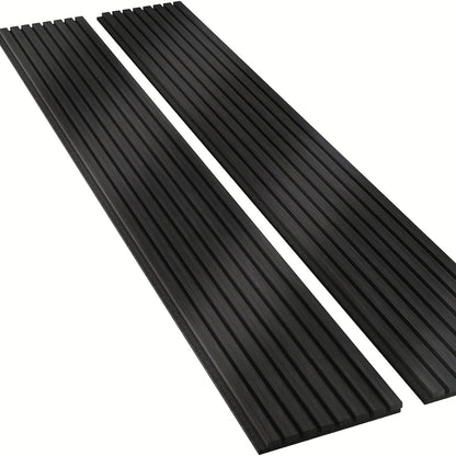 2pcs Modern Wood Slat Wall Panels, 93.5" x 12.6" - Decorative Acoustic Soundproofing for Walls and Ceilings, Felt Backing for Interior Décor, Sleek Dark Brown Striped Design, Ceiling Soundproofing | Modern Wood Panels | Natu