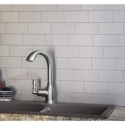 100 pcs Peel and Stick Self-Adhesive Metal Tiles, 3 x 6 Subway Backsplash, Non Magnetic