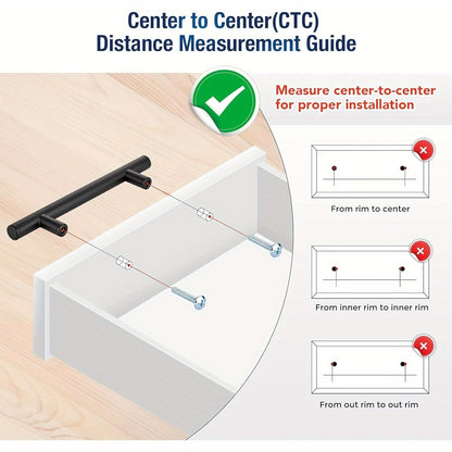 25/50 Pack Matte Black Stainless Steel Cabinet Pulls 7-3/8 Inch with 5 Inch Hole Center (128mm) - Modern Sleek Design Kitchen Hardware for Cabinets & Cupboards, Includes Mounting Screws, Kitchen Handles for Cabinets, Minimali