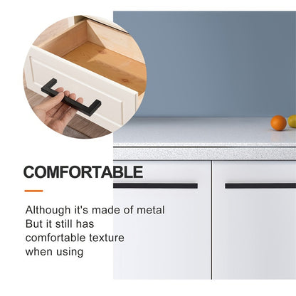 10pcs Matte Black Stainless Steel Cabinet Handles - Modern Square Drawer Pulls for Kitchen, Bathroom & Bar, Bar Cabinet, Hardware