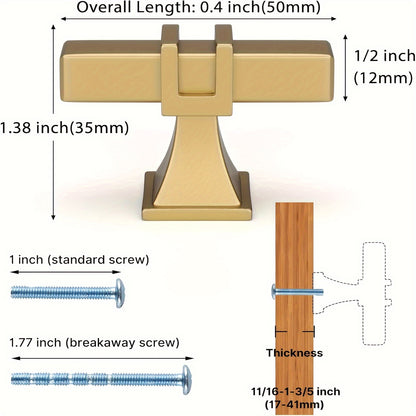 Haliwu 20 Pack Gold Cabinet Pulls, Brushed Brass Cabinet Pulls Square Gold Cabinet Handles, Kitchen Cabinet Handles Hardware