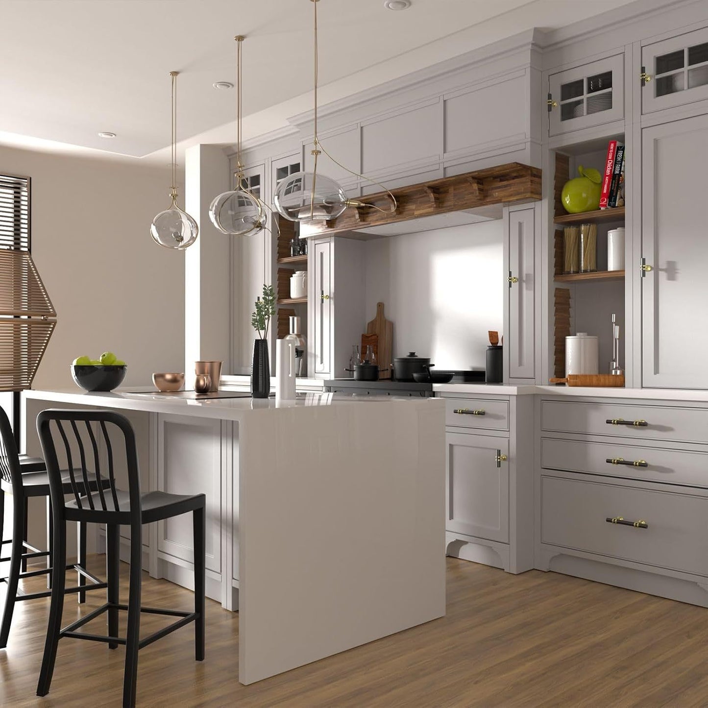 5 Pack/ Black&Golden Cabinet Pulls, 2 Tone Cabinet Handles Drawer Pulls, Kitchen Cabinet Handles, 5-inch (128mm) Hole Center Spacing Solid Dresser Pulls Hardware