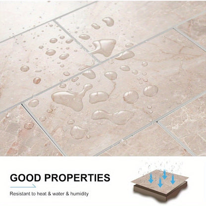 100 pcs Peel and Stick Backsplash Tiles - 3x6 Inch Subway Tile Design, Durable PVC Wall Tiles for Kitchen, Bathroom, Fireplace - Easy Install, No Grout Needed, Marble Pattern in Beige & Brown, Fireplace Backsplash | Marble Pa