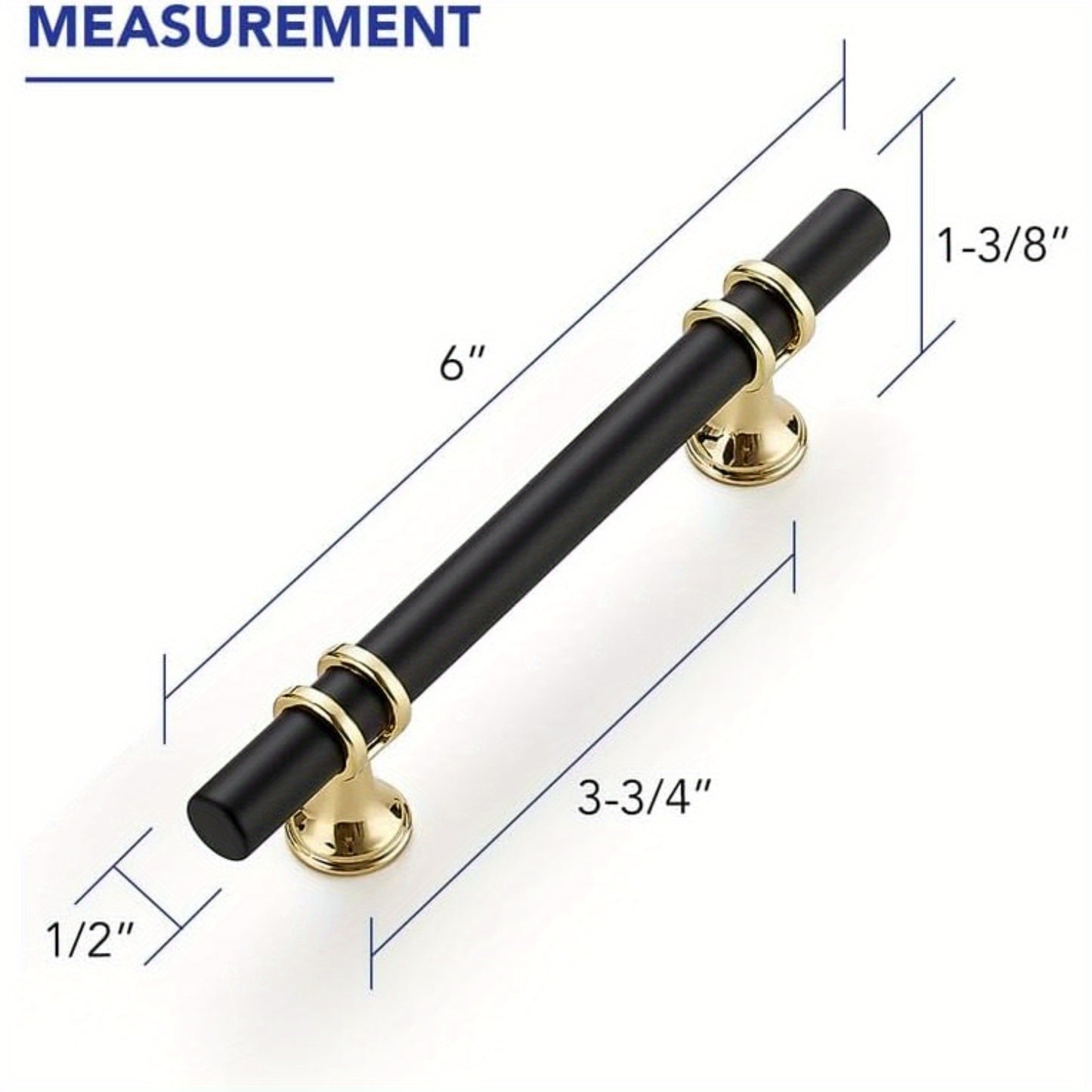 20 Pack 6 Inch Matte Black&Golden Cabinet Pulls Handles Kitchen Cabinet Handles Drawer Pulls Kitchen Cabinet Hardware Dresser Cupboard Handles Drawer Dresser Drawer Pulls 3.75 Inch CC