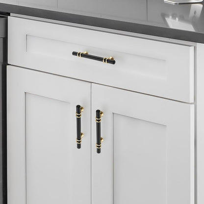 20 Pack 6 Inch Matte Black&Golden Cabinet Pulls Handles Kitchen Cabinet Handles Drawer Pulls Kitchen Cabinet Hardware Dresser Cupboard Handles Drawer Dresser Drawer Pulls 3.75 Inch CC