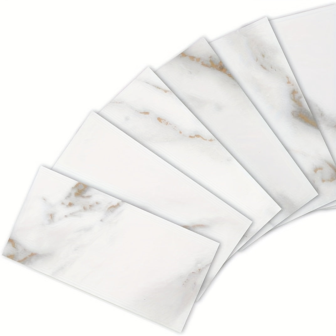 160 pcs Peel And Stick Backsplash 3 X 6 Inches 3D PVC Composite Wall Tile, Hanging Decorative Tiles Stick On Backsplash Tile For Kitchen Bathroom, Laundry Room, Fireplace